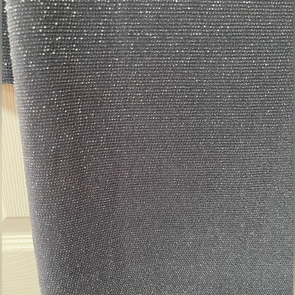 MICHAEL KORS Dark Gray Silver Evening Dress Boat Neck Size Medium - Picture 3 of 8